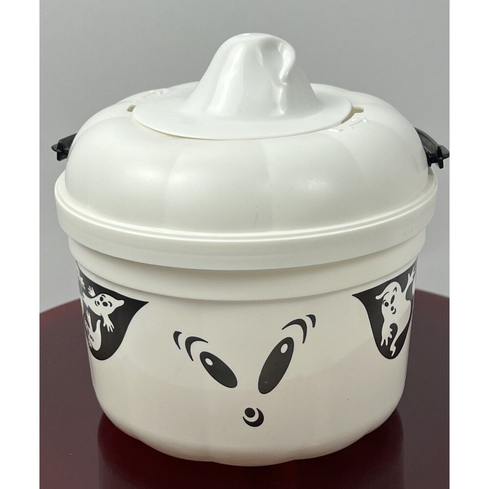 1993 Spooky Ghost McDonald's Halloween White Treat Bucket Cookie Cutter Lid - Picture 1 of 7